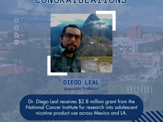 photo of Dr. Diego Leal; he receives $2.8 million grant