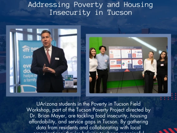image, Brian Mayer speaking, students presenting