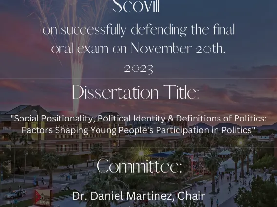 Sam Scovill Final Oral Defense Announcement