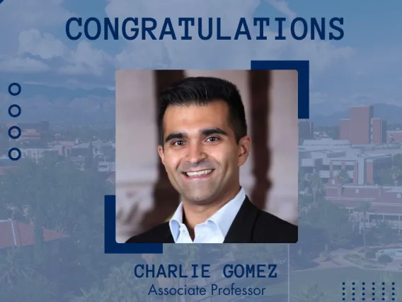 Dr. Charlie Gomez receives Early Career Research Award as part if 2024 SBS Faculty Awards.